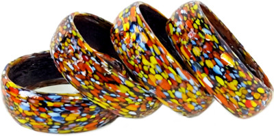 GulNaz Creations Glass Crystal Kada(Pack of 4)