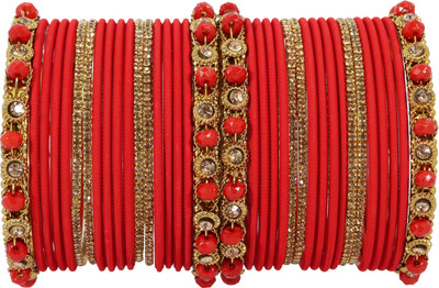 ZULKA Metal Zircon Bangle Set(Pack of 36)