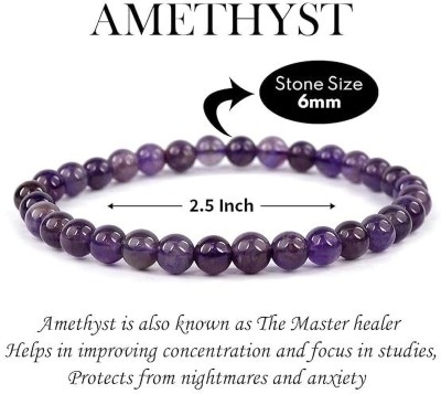 DVISHA Stone, Amethyst Beads, Crystal Bracelet