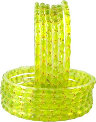 RIJB Glass Beads Bangle Set(Pack of 12)