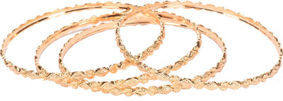 Manikya Copper Gold-plated Bangle Set(Pack of 4)