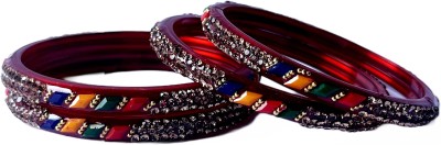 Karaavi Glass Crystal Enamel Bangle Set(Pack of 4)