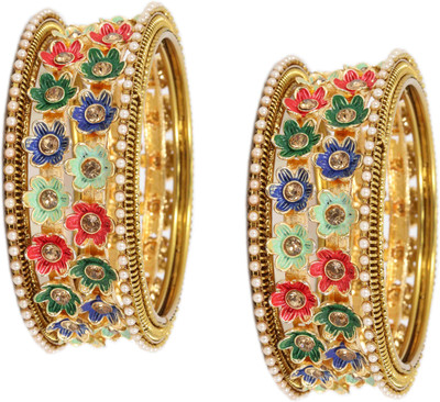 NMII Metal Zircon Bangle Set(Pack of 8)