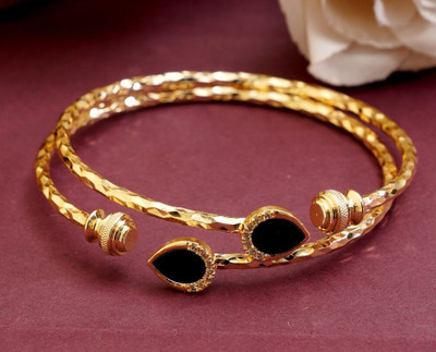 GEMINIELITE Alloy Cubic Zirconia Gold-plated Bangle Set(Pack of 2)