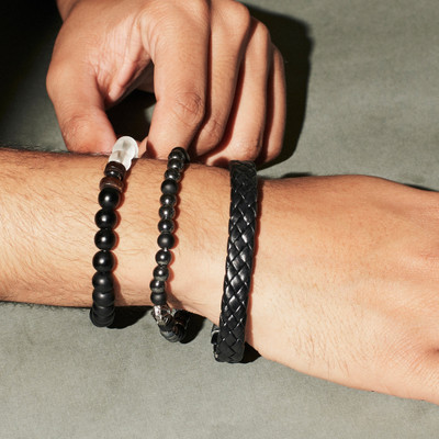 Salty Alpha Crystal, Leather Bracelet Set(Pack of 3)