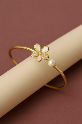 SVFANCY Stainless Steel Cubic Zirconia Gold-plated Cuff
