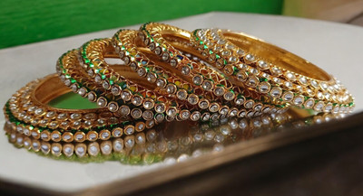 devanya crafts Brass Bangle Set(Pack of 6)