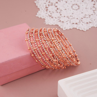 GC PREMIUM JEWELLERY Brass Gold-plated Bangle Set(Pack of 10)