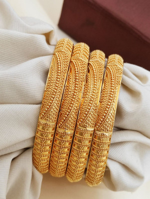 Kriva Trading Alloy Gold-plated Bangle(Pack of 4)