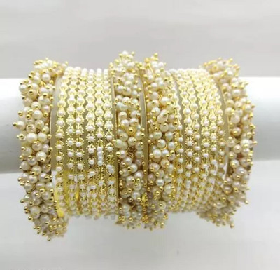 CHURA KING Alloy Pearl Bangle Set(Pack of 16)