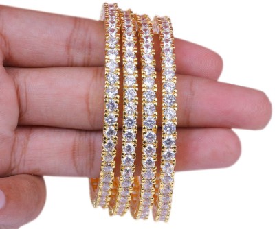 DENICRAAS Alloy Diamond Gold-plated Bangle Set(Pack of 4)