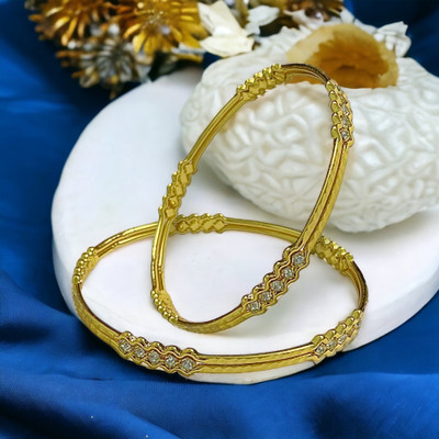 AARISAI Metal Gold-plated Bangle Set(Pack of 2)
