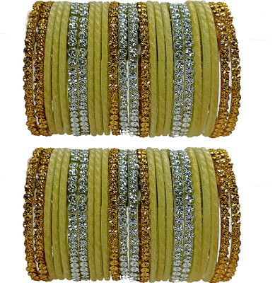 suhagan bangle store Metal, Fabric Gold-plated Bangle Set(Pack of 60)