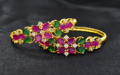 gvg Brass Amber Gold-plated Bangle Set(Pack of 2)