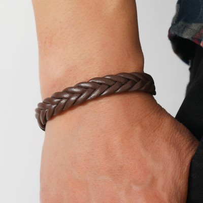 Salty Leather, Stainless Steel Bracelet