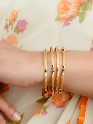 dharti enterprise Brass Gold-plated Bangle Set(Pack of 4)