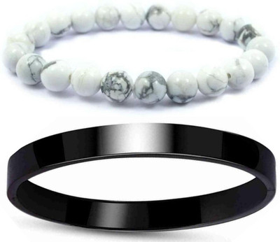 HouseOfCommon Crystal, Alloy, Stainless Steel Bracelet(Pack of 2)