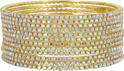ZULKA Metal Agate Bangle Set(Pack of 12)