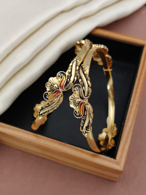 Mayur Fashion Brass Diamond Gold-plated Bangle(Pack of 2)