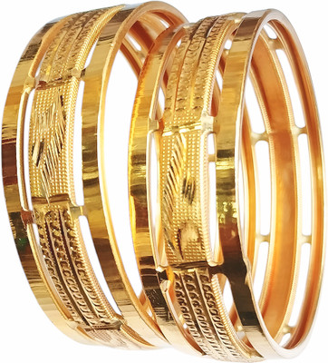 SGN FASHION Brass Gold-plated Bangle Set(Pack of 2)