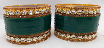 Rajwadi Alloy Pearl Silver Bangle Set(Pack of 10)