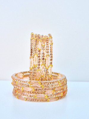 RADHEE Glass Cubic Zirconia Bangle(Pack of 12)