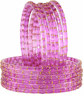 LAVAZZA Glass Zircon Bangle Set(Pack of 12)