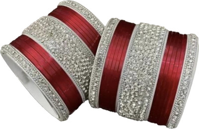 SHOPNADE Plastic Zircon Bangle Set(Pack of 2)