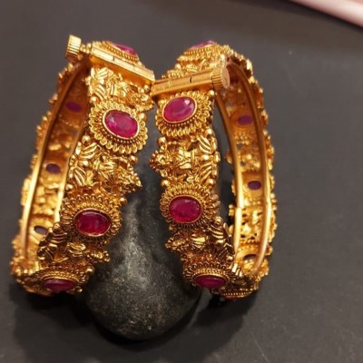 Raddhi Jewels Brass Gold-plated Bangle Set(Pack of 2)