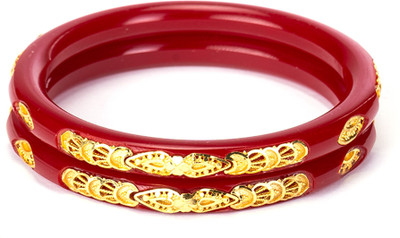 Manikya Copper, Plastic Gold-plated Shakha Pola(Pack of 2)