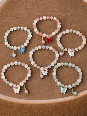 ELCETRATD JEWELLERY Alloy Gold-plated Charm Bracelet(Pack of 6)