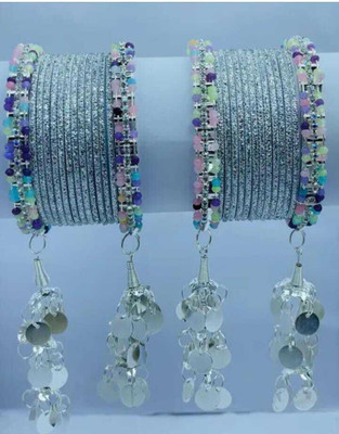 INAB Metal Silver Bangle Set(Pack of 24)