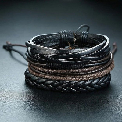 Elanora Jewels Leather Bracelet(Pack of 4)