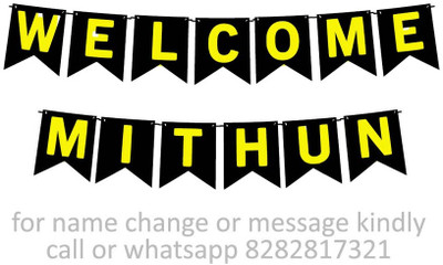 Midas Craft Welcome Mithun M Banner 10. Banner(10 ft, Pack of 1)