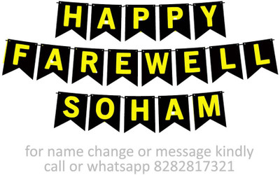 Midas Craft Happy Farewell Soham M Banner 09. Banner(10 ft, Pack of 1)