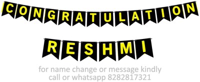 Midas Kraft Congratulations Reshmi M Banner 0H. Banner(10 ft, Pack of 1)