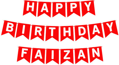 Midas Craft Happy Birthday Faizan_01. Pennant Banner(10 ft, Pack of 1)