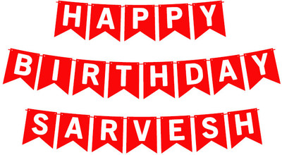 Midas Craft Happy Birthday Sarvesh_01. Pennant Banner(10 ft, Pack of 1)