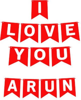 Midas Craft I Love You Arun Name Banner 03 Banner(10 ft, Pack of 1)