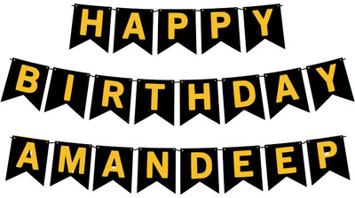 Midas Craft Happy Birthday Amandeep M Banner 02. Banner(10 ft, Pack of 1)