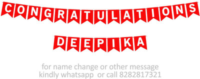 Midas Craft Congratulations Deepika M Banner 07. Banner(10 ft, Pack of 1)
