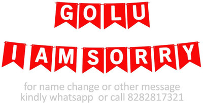 Midas Craft I am Sorry Golu M Banner 03. Banner(10 ft, Pack of 1)