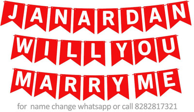 Midas Craft Will You Marry Me Janardan Proposal M Banner 0F. Banner(10 ft, Pack of 1)
