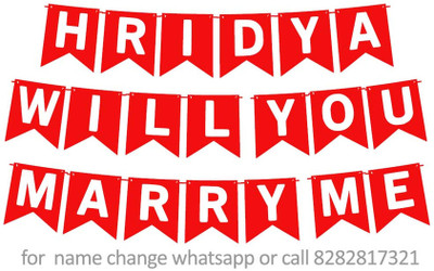 Midas Kraft Marry Me Hridya Proposal M Banner 05. Banner(10 ft, Pack of 1)