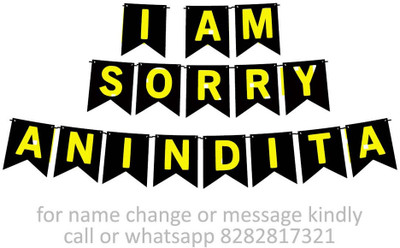 Midas Kraft Anindita I am Sorry M Banner 0C. Banner(10 ft, Pack of 1)