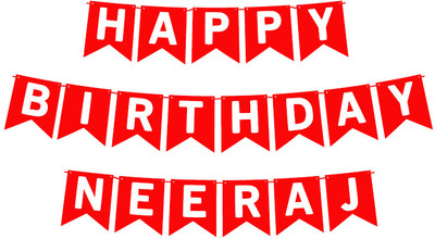 Midas Craft Happy Birthday Neeraj_01. Pennant Banner(10 ft, Pack of 1)
