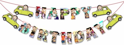 Seyal Personalized- Mr.Bean Happy Birthday banner -Customized Banner(12 ft, Pack of 1)