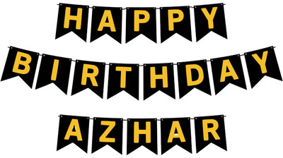 Midas Craft Happy Birthday Azhar M Banner 02. Banner(10 ft, Pack of 1)