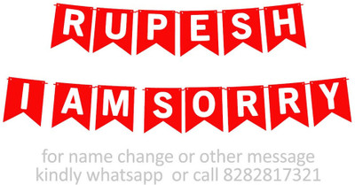 Midas Craft I am Sorry Rupesh M Banner 03. Banner(10 ft, Pack of 1)