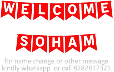 Midas Kraft Welcome Soham M Banner K. Banner(10 ft, Pack of 1)